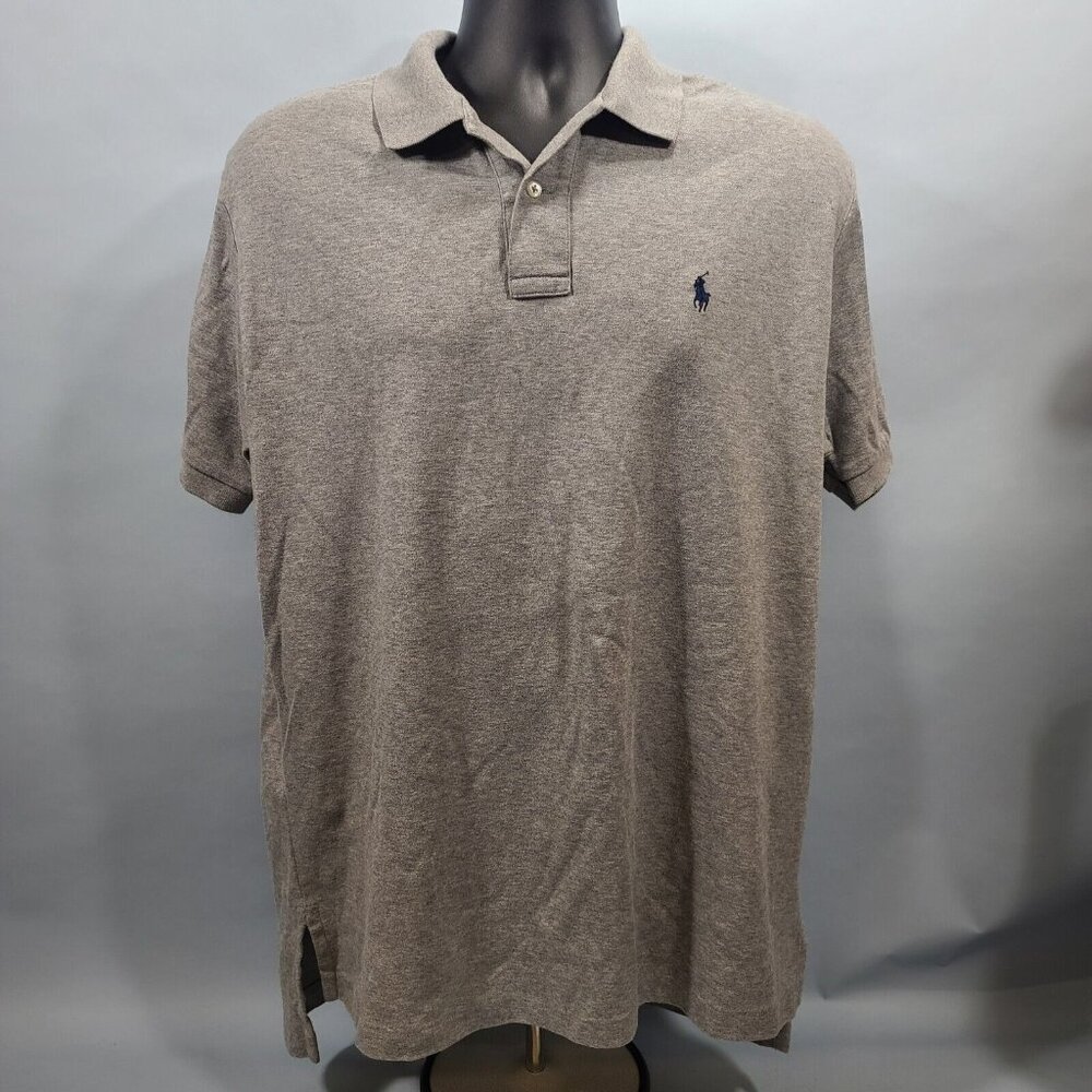 Polo Ralph Lauren Grey Polo Shirt Men's Size Large 100% Cotton